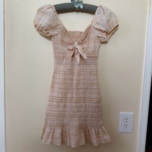 Plaid Puff Sleeve Dress